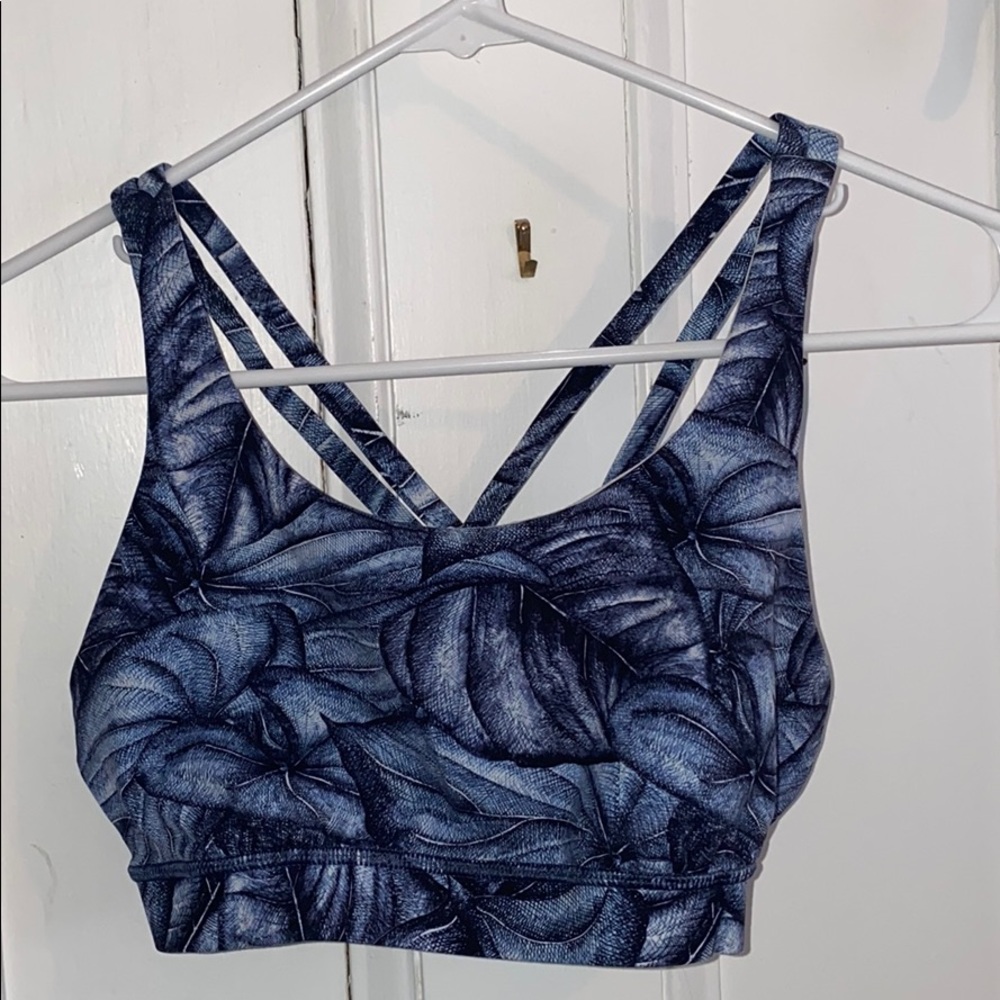 Lululemon Energy Sports Bra blue pattern